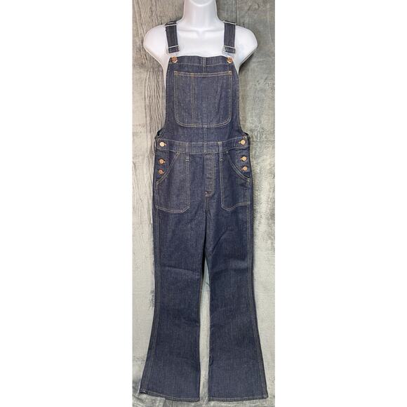 Madewell Denim - Madewell Overall Medium Flea Market Flare Denim in Dark Washed indigo Baggy Y2K